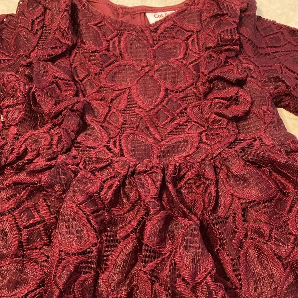 18M burgundy lace dress like new